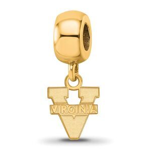 14k Gold Plated Silver University of Virginia XS 'V' Dangle Bead Charm